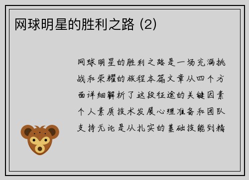 网球明星的胜利之路 (2)